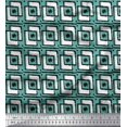 thumbnail image 1 of Soimoi Moss Georgette Fabric Square & Floral Block Printed Craft Fabric by The Yard 42 Inch Wide, 1 of 2