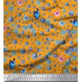 thumbnail image 1 of Soimoi Crepe Silk Fabric Butterfly & Flower Printed Fabric 1 Yard 42 Inch Wide, 1 of 3