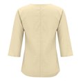 thumbnail image 4 of Babysbule Manches 3/4 pour Haut d'Été pour Femmes Col Rond T-Shirt Ample Mode Tunique à Boutons 2025, 4 of 8