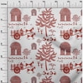 thumbnail image 3 of oneOone Cotton Cambric Red Fabric Asian Floral Block Sewing Craft Projects Fabric Prints by Yard 56 Inch Wide, 3 of 4