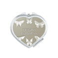 thumbnail image 1 of White Origa Pattern Heart Mirror Travel Magnification Portable Handheld Pocket Makeup, 1 of 3