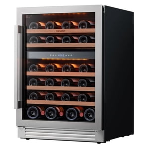 Ca'Lefort 24inch Réfrigérateur pour refroidisseur à vin,46 Bouteille construite dans un réfrigérateur à vin avec porte en verre double couche pour le bureau à domicile