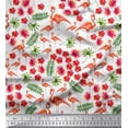 thumbnail image 1 of Soimoi Polyester Crepe Fabric Leaves,Floral & Flamingo Bird Decor Fabric Printed Yard 52 Inch Wide, 1 of 3
