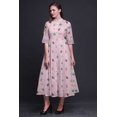 thumbnail image 3 of Bimba Leaves Ladies Button Down Print Dress A-Line Cocktail Party Shirt Dress-Small, 3 of 5