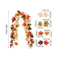 thumbnail image 3 of EGNMCR Halloween Thanksgiving Decorations Artificial Leaf Garland Rattan Hanging Pumpkin Maple Leaf Garland Indoor Home Halloween Christmas Party Fireplace Decorations Plasti c Maple Leaf Rattans, 3 of 6