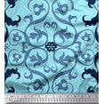 thumbnail image 1 of Soimoi polyester Crepe Fabric Swirl & Ogee Damask Print Fabric by Yard 52 Inch Wide, 1 of 1
