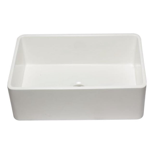ALFI Brand AB3020SB-W Évier de Cuisine de Style Ferme en Argile de Feu Simple Réversible de 30 Po - Blanc