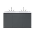 thumbnail image 2 of Modway Bryn 48" Wall-Mount Double Sink Bathroom Vanity in Gray White, 2 of 9
