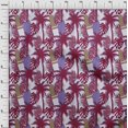thumbnail image 4 of oneOone Polyester Spandex Maroon Fabric Tropical Sewing Material Print Fabric By The Yard 56 Inch Wide, 4 of 4