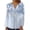 Light Blue, variant on DPTALR Women Summer Sexy Fold Printed Regular Women Long Sleeves V Neck Button