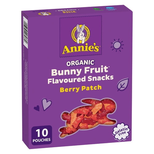 Annie's Organic Bunny Fruit Flavoured Snacks Berry Patch, Kids Snacks, 198 g