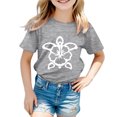 thumbnail image 1 of LUOGENLI T-Shirt pour Filles Garçon et Fille Mode Décontractée Imprimé Col Rond Ample Manche Courte T-Shirt Haut Boho Maxi Hauts Gris 3-4 Ans, 1 of 3