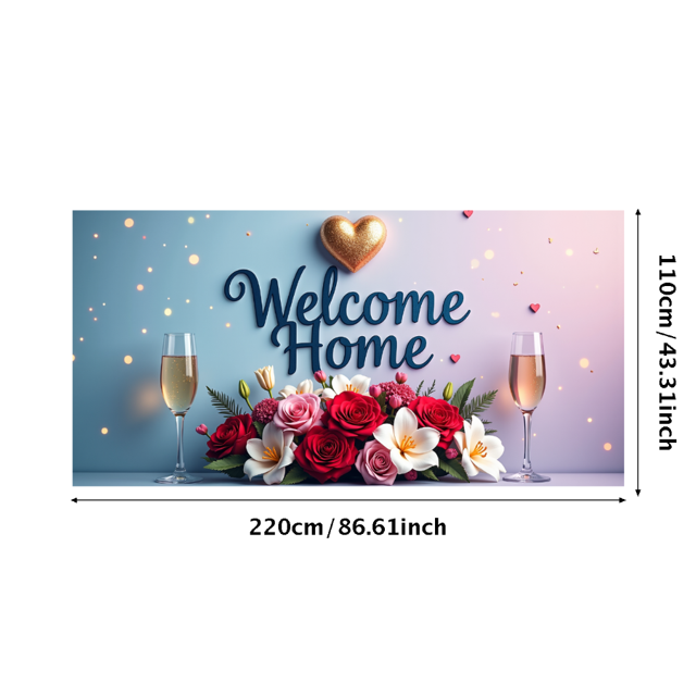 Welcome Home Banner Floral Butterfly Decor Wall Background for Party Wedding Garden Backdrop Photo Prop Event Decorations Vibrant Flower Display