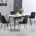 thumbnail image 2 of HOMCOM Dining Chairs Set of 4, Accent Chair with Velvet-touch Upholstery, 2 of 10