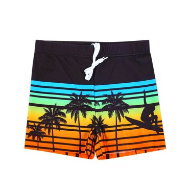 Xuewenshw Children's Printed Swim Trunks High Stretch Comfortable Quick Drying Men's Swim Trunks Junior Beach Trunks Boy Swim Trunks Size 4