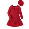 thumbnail image 1 of Robes de Noël à Manches Longues pour Filles, Nœud Papillon, Robe de Princesse, Vêtements, Chapeau, 1 of 1