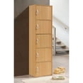 thumbnail image 3 of Hodedah 5 Shelf 5 Door Multi-Purpose Wooden Bookcase in Beige Finish, 3 of 6
