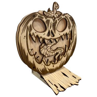 Cut File Cut Pumpkin With A Swinging Bat Lightburn Xtool.Halloween Pumpkin Decoration Fretwork Wood Handmade Decoration.
