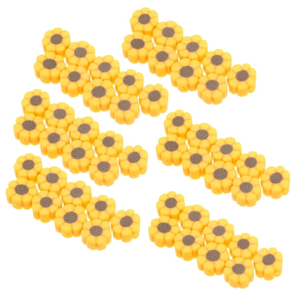Phenofice 100Pcs Round Polymer Clay Beads for Jewelry Making Charms for Bracelets Yellow