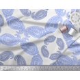 thumbnail image 2 of Soimoi Blue Moss Georgette Fabric Floral & Block Printed Fabric 1 Yard 42 Inch Wide, 2 of 5