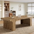 thumbnail image 5 of Tribesigns 70.9" Executive Office Desk, Large Workspace Computer Desk, Rustic Wooden Writing Table Simple Business Furniture with Arched Design for Home Office, 5 of 5