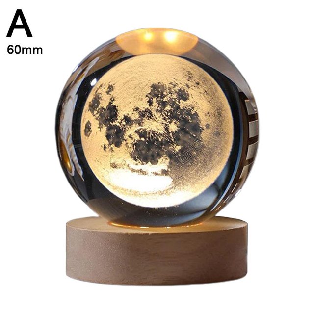 Personalized Crystal Ball Night Light, Custom 3D Crystal Ball with Name, Personalized Crystal Sphere Engraving Customized Globe Home Decor Accessories Couple Birthday Gift F8H8