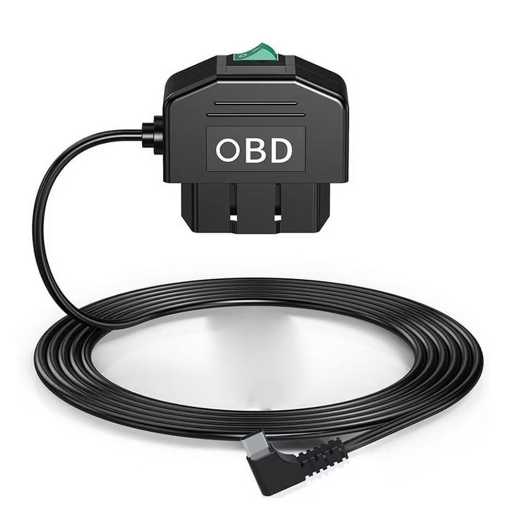 Dash Cam OBD Hardwire Kit,Dash Camera USB Type C Hardwire Kit with OBD Power Cable for Dashcam 12-24V to 5V/3A