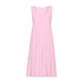 thumbnail image 4 of zanvin Robe T-Shirt Ample Évasée pour Femme, Décontractée, Col Rond, Sans Manches, Fluide, Unie, Été, Rose Pâle, L, 4 of 5