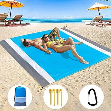 Couverture de Plage, Tapis de Plage Imperméable Anti-Sable Couverture de Pique-Nique Portable pour 2-5 Adultes Tapis Léger Anti-Sable pour Voyage, Camping