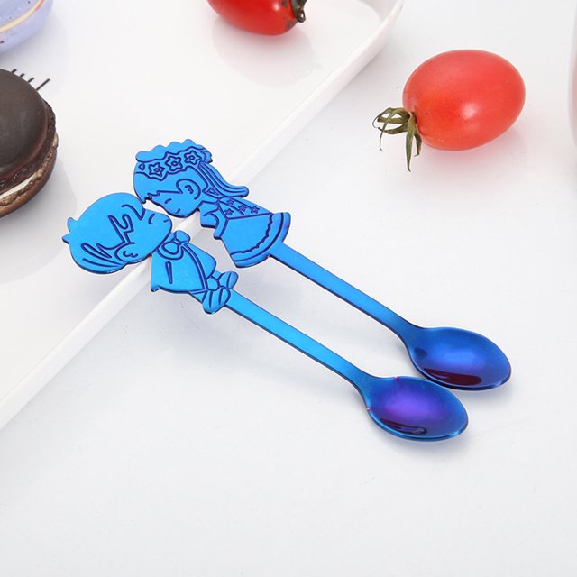 Yhmxh Valentines Day Table Decor Valentines Day Gifts For Kids Colorful Spoon Couples Spoons Flatware Coffee Drinking Tools Kitchen Gadget Drinking spoon