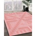 thumbnail image 3 of Ahgly Tapis Rond Lavable en Machine Intérieur Transitionnel Rose Flamant, 8 Pieds Rond, 3 of 7