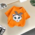 thumbnail image 5 of PMVFHDE T-Shirts d'Été Décontractés pour Filles, T-Shirt Mignon à Motif pour Fille, Col Rond, Manches Courtes, T-Shirt d'Été Décontracté Orange, 9-10 Ans, 5 of 5