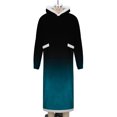 thumbnail image 2 of RXMEKW Gradient Fleece Hooded Robe for Men with Pockets, Long Sleeve Bathrobe for Lounging, Print, 2 of 4