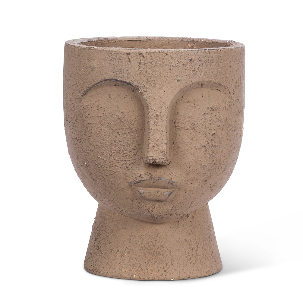 Brown Face Pedestal Planter
