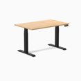 thumbnail image 1 of Desky Dual Laminate Sit Stand Desk - Sublime Teak / 47.2 x 29.5 inches / Matte Black, 1 of 10