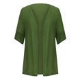 thumbnail image 3 of Cameland Cardigan Kimono Décontracté Ample en Coton et Lin pour Femmes à Manches 3/4 Grande Taille, 3 of 5