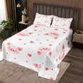 thumbnail image 1 of Couvre-lit Cochon Kawaii Format Grand Lit, Ensemble de Literie Romantique Cœurs d'Amour Rouges pour Déco de Chambre Garçons Filles, Ensemble Douillette Animal Cochons Dessin Animé Girly Courtepointe Douce en Polyester, 2 Taies d'Oreiller, 1 of 4