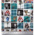 thumbnail image 1 of Soimoi Polyester Crepe Fabric Check,Women & Camera Patchwork Decor Fabric Printed Yard 52 Inch Wide, 1 of 3
