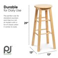 thumbnail image 3 of PJ Wood Classic Round-Seat 29 Inch Kitchen Bar Stools, Natural, Set of 2, 3 of 8