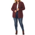 thumbnail image 2 of GRACE & GRANDEUR Women's Plus Size Open Front Long Sleeves Sweater Mid Length Cardigan 2X Burgundy, 2 of 7