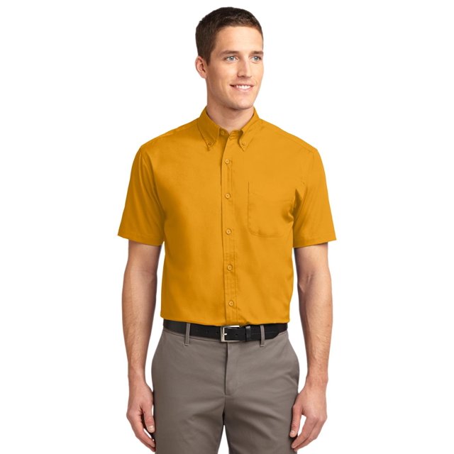 Port Authority Men's Short Sleeve XS Athletic Gold/Light Stone