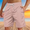 thumbnail image 3 of Yuyuzo Mens Shorts High Waisted Drawstring Quick Dry Summer Beach Swim Knee Length Shorts with Pockets, 3 of 4