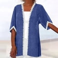 thumbnail image 2 of Timegard Womens Cardigan Plus Size Lace 1/2 Sleeve Open Front Tops Blouses Fall Lightweight Comfy Jacket, 2 of 5