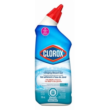 Clorox Toilet Bowl Cleaner, Clinging Gel with Bleach, Ocean Mist Scent, 709 mL