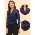 thumbnail image 2 of INSPIRE CHIC Blouson Bomber à Manches Longues Transparent à Fermeture Éclair pour Femme Bleu TG, 2 of 5
