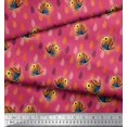 thumbnail image 3 of Soimoi Rayon Crepe Fabric Feather & Bird Cartoon Print Fabric by The Yard 46 Inch Wide, 3 of 3