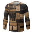 thumbnail image 5 of LUOGENLI T-shirts pour Homme pour Hommes Homme Automne et Hiver Mode Imprimé Col Rond Manches Longues T-Shirt Rétro Imprimé Intégral Hauts 4TG T-shirts pour Hommes T-shirts Graphiques T-shirts Fête de la Saint-Patrick Brun m, 5 of 5