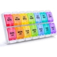 thumbnail image 1 of Weekly 7 Day Pill Organizer, Large Daily Pill Cases Pill Box, 1 of 8