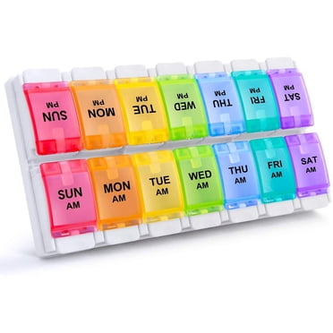 Weekly 7 Day Pill Organizer, Large Daily Pill Cases Pill Box