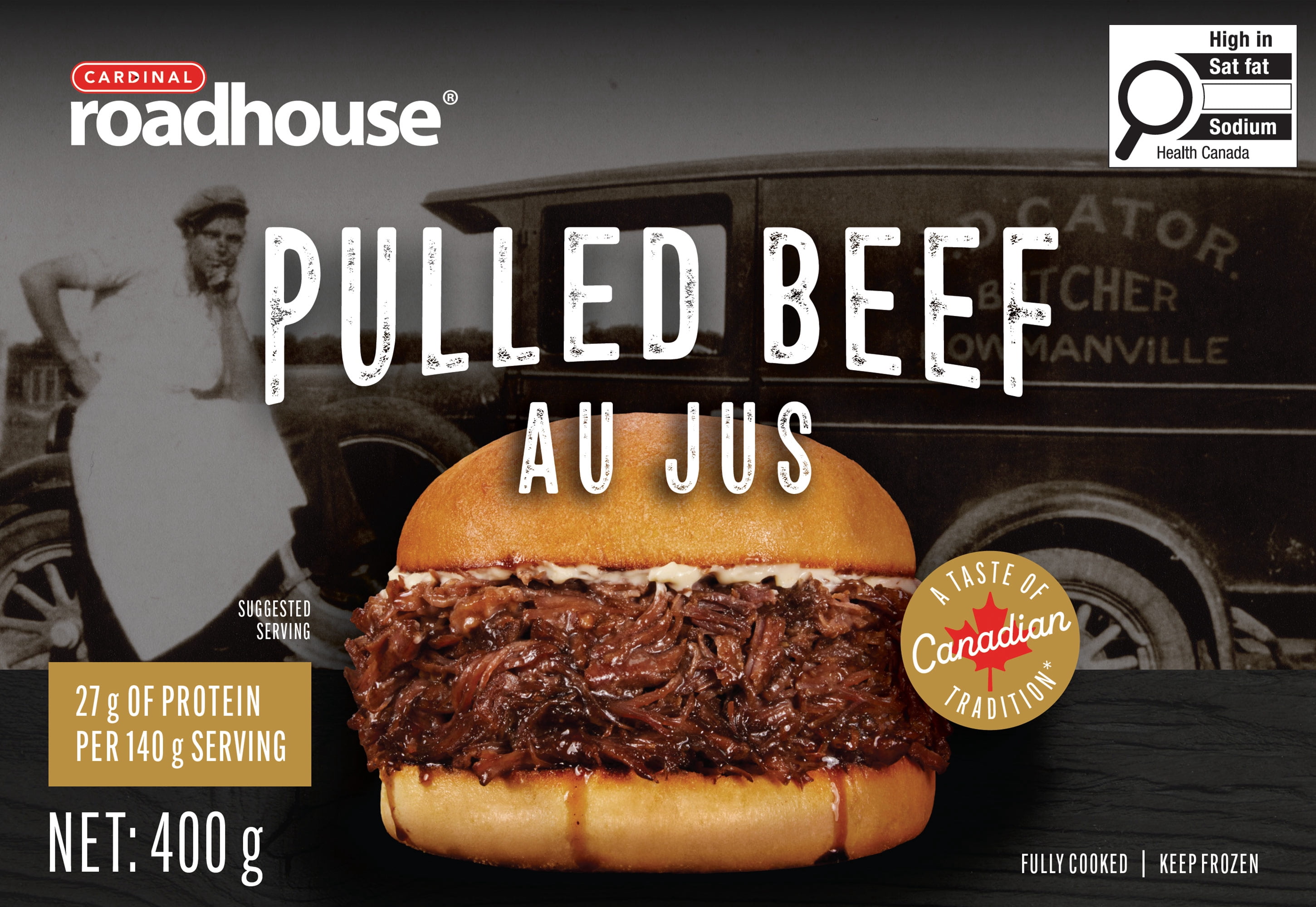 Bœuf effiloché entièrement cuit au jus Cardinal Roadhouse Bœuf Effiloché Entièrement Cuit Au Jus 400g